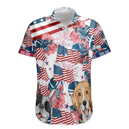 Dog Dad Patriotic America 4th Of July - Personalized Hawaiian Shirt - Image 2