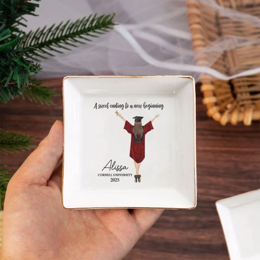 A Sweet Ending To A New Beginning - Personalized Jewelry Dish - Graduation Gift - Image 4