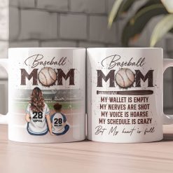 Baseball Mom But My Heart Is Full - Personalized Mug