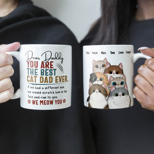 Best Cat Dad Ever - Personalized Mug - Birthday, Funny Gift For Cat Mom, Cat Dad, Cat Lovers - Image 4