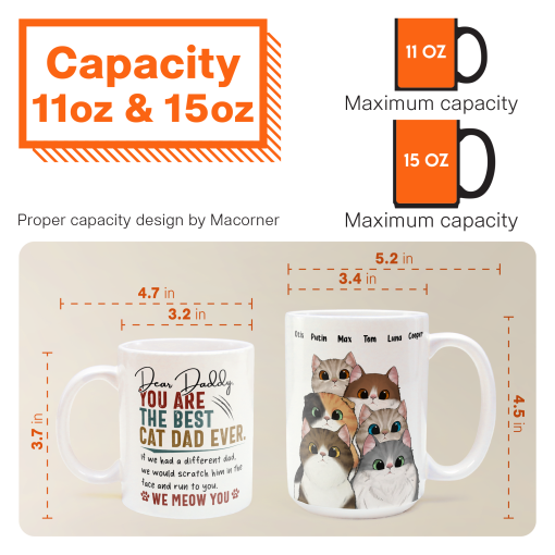 Best Cat Dad Ever - Personalized Mug - Birthday, Funny Gift For Cat Mom, Cat Dad, Cat Lovers - Image 6