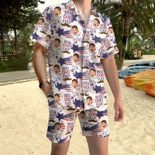 Best Dad Ever - Personalized Photo Hawaiian Set - Image 4
