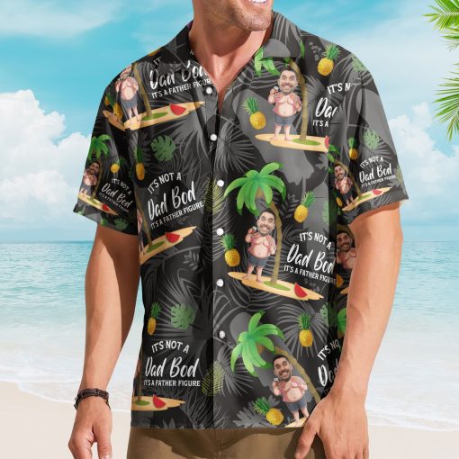 It's Not A Dad Bod It's A Father Figure - Personalized Photo Hawaiian Shirt - Image 5