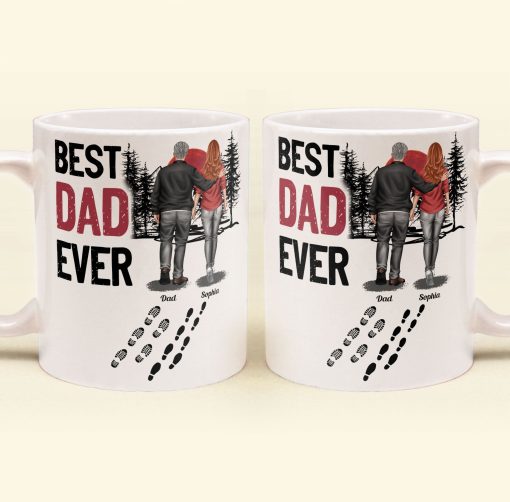 Best Dad Ever - Vintage Dad And Daughter, Son - New Version - Personalized Mug - Image 5