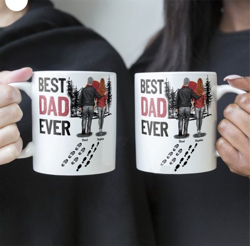 Best Dad Ever - Vintage Dad And Daughter, Son - New Version - Personalized Mug - Image 2