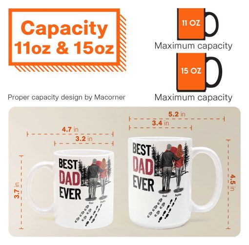 Best Dad Ever - Vintage Dad And Daughter, Son - New Version - Personalized Mug - Image 7