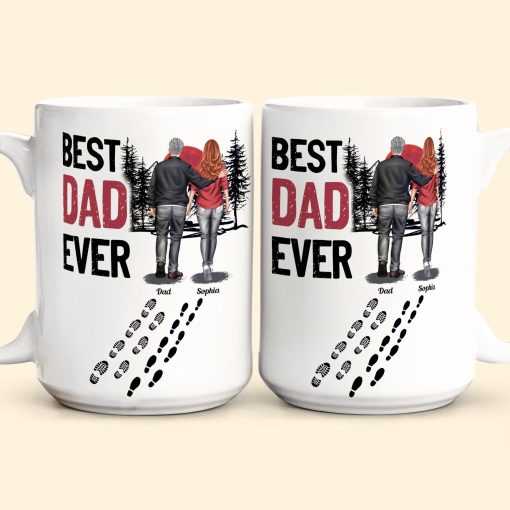 Best Dad Ever - Vintage Dad And Daughter, Son - New Version - Personalized Mug - Image 6