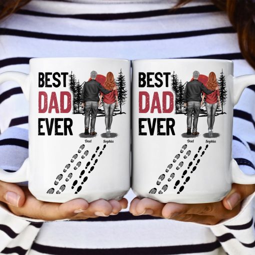 Best Dad Ever - Vintage Dad And Daughter, Son - New Version - Personalized Mug - Image 3