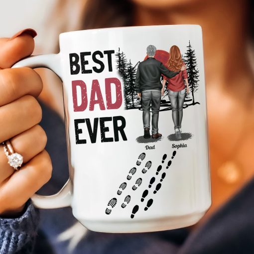 Best Dad Ever - Vintage Dad And Daughter, Son - New Version - Personalized Mug - Image 4