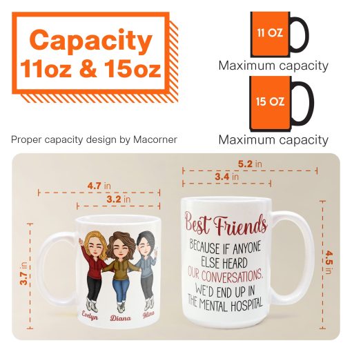 Best Friends Because If Anyone Else Heard Our Conversations - Personalized Mug - Image 6