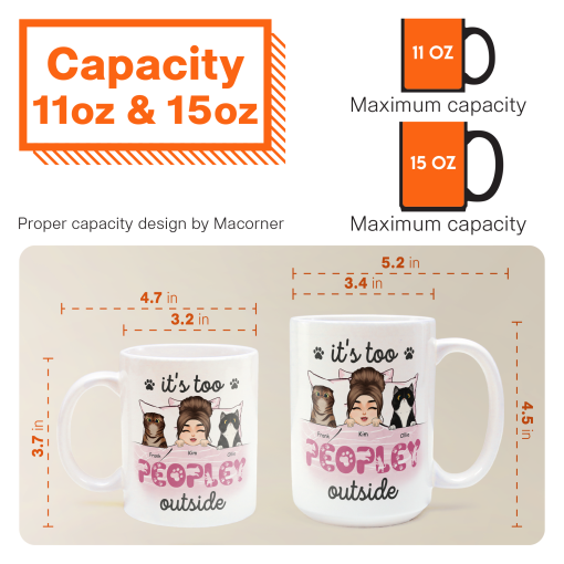 Cat Mom Inside - Personalized Mug - Birthday Gift For Cat Mom, Cat Lover, Fur Mama - Image 6