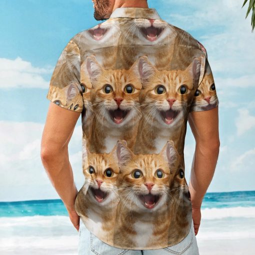 Custom Face Funny Summer For Cat Lovers - Personalized Photo Hawaiian Shirt - Image 2