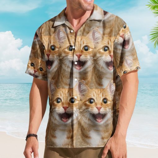 Custom Face Funny Summer For Cat Lovers - Personalized Photo Hawaiian Shirt - Image 4