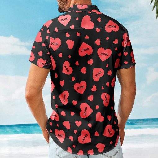 Custom Heart With Name Vintage Aloha Valentine's Day Gift - Custom Hawaiian Shirts - Image 2