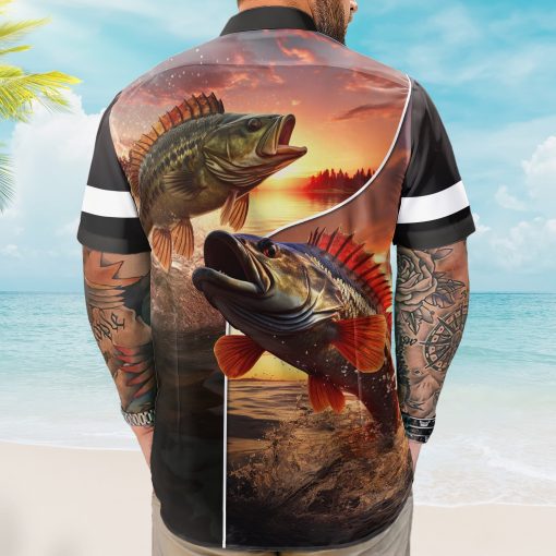 Custom Name Fishing Bass Fish Gift For Husband - Custom Hawaiian Shirt - Image 3