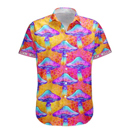 Custom Name With Poisonous Mushroom Pattern - Custom Hawaiian Shirts - Image 5