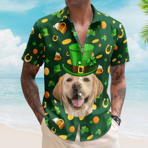 Custom Pet Face St Patrick's Day For Dog Lovers, Cat Lovers - Personalized Photo Hawaiian Shirt - Image 2