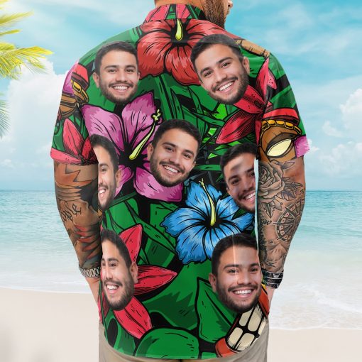 Custom Photo Funny Pet Family Friends Tiki Bar - Custom Photo Hawaiian Shirts - Image 5