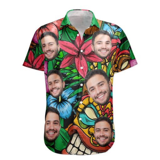 Custom Photo Funny Pet Family Friends Tiki Bar - Custom Photo Hawaiian Shirts - Image 6