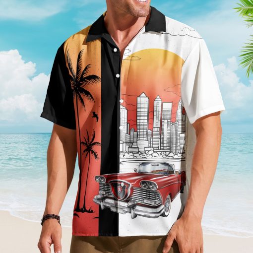 Custom Retro Cars Photo Muscle Cars For Men, Husband - Custom Photo Hawaiian Shirt - Image 4
