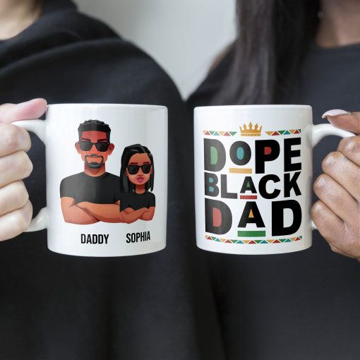 Dope Black Dad - Personalized Mug - Image 2