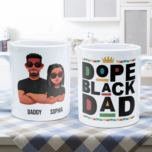 Dope Black Dad - Personalized Mug - Image 3