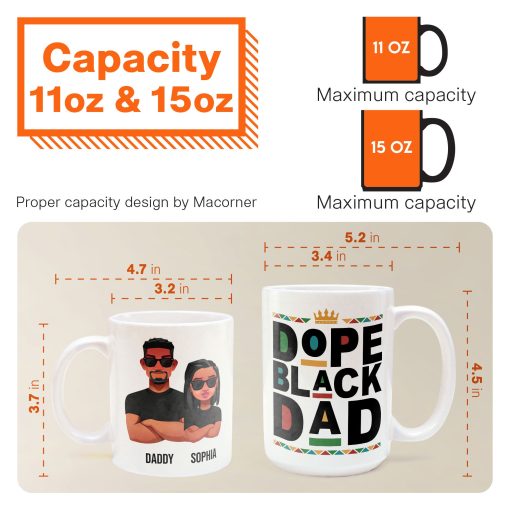 Dope Black Dad - Personalized Mug - Image 4