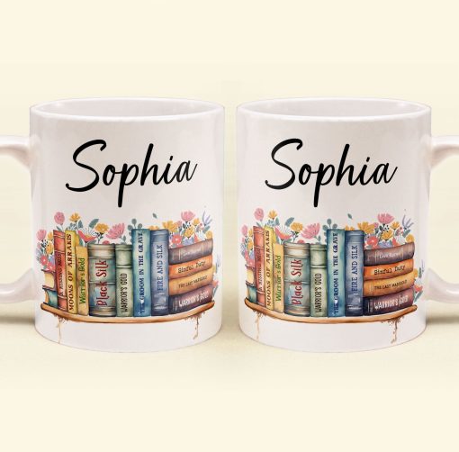 Flower Book Custom Name For Book Lovers - Personalized Mug - Image 2