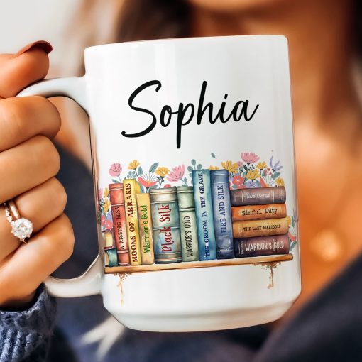 Flower Book Custom Name For Book Lovers - Personalized Mug - Image 3