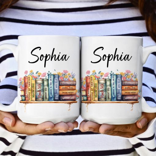 Flower Book Custom Name For Book Lovers - Personalized Mug - Image 4