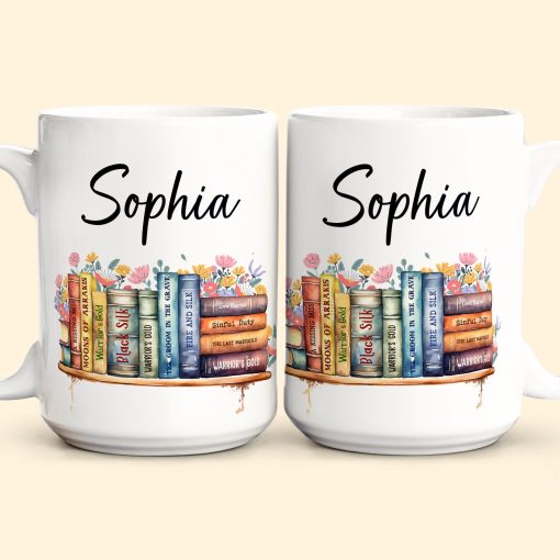 Flower Book Custom Name For Book Lovers - Personalized Mug - Image 5