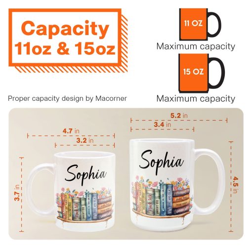 Flower Book Custom Name For Book Lovers - Personalized Mug - Image 6