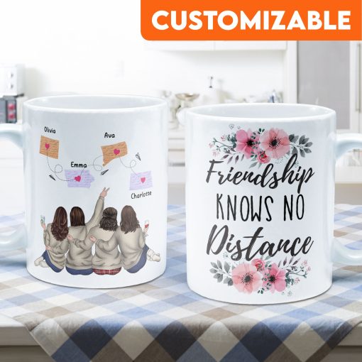Friendship Knows No Distance - Personalized Mug - Birthday, Long Distance Friendship Gift For Sister, Soul Sister, Best Friend, BFF, Bestie, Friend - State Girls - Image 3