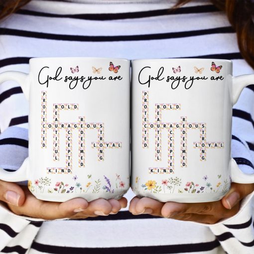 God Says You Are Scrabble Affirmation Words - Personalized Mug - Image 7