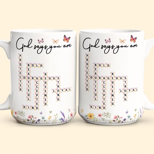 God Says You Are Scrabble Affirmation Words - Personalized Mug - Image 6