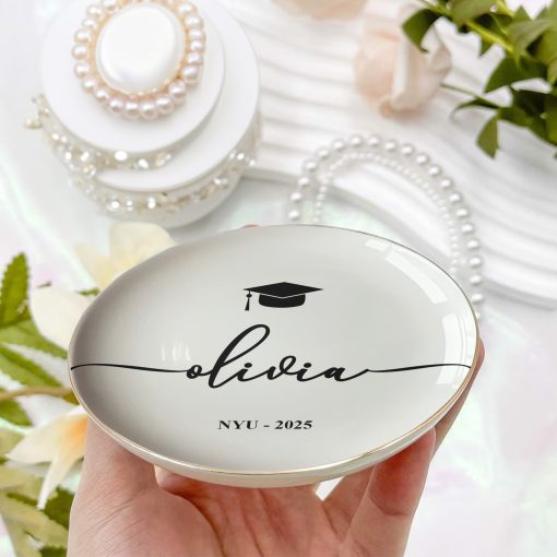 Graduation Dish Custom Name School Year - Personalized Jewelry Dish - Image 2