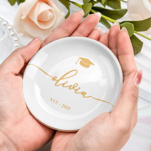 Graduation Dish Custom Name School Year - Personalized Jewelry Dish - Image 3