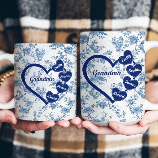 Grandma - Floral Version - Personalized Mug - Image 3