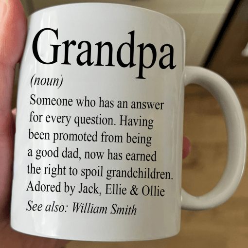 Grandpa, Grandad, Papa Definition - Personalized Accent Mug - Image 2