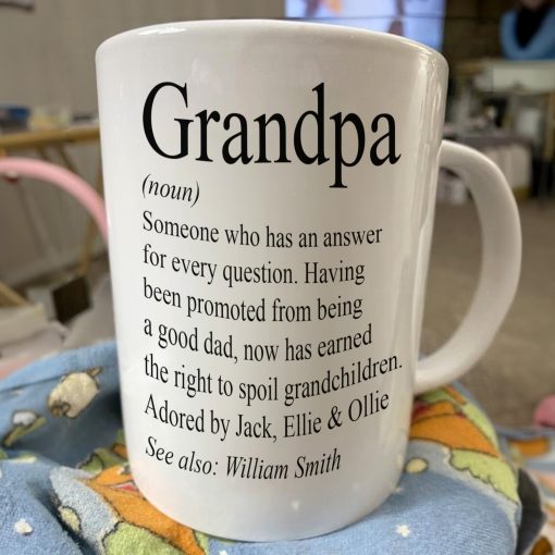 Grandpa, Grandad, Papa Definition - Personalized Accent Mug - Image 3