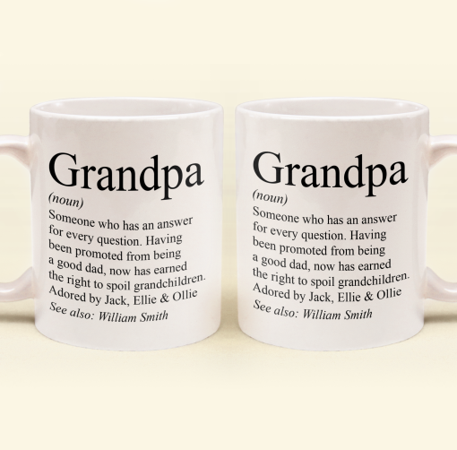 Grandpa, Grandad, Papa Definition - Personalized Accent Mug - Image 4