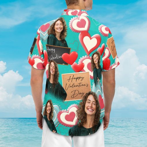 Happy Valentine's Day  - Personalized Photo Hawaiian Shirt - Image 6