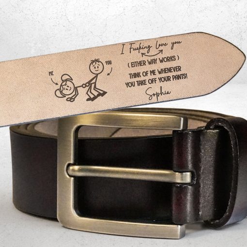 I F-king Love You - Personalized Engraved Leather Belt - Image 3