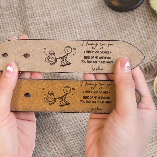 I F-king Love You - Personalized Engraved Leather Belt - Image 6
