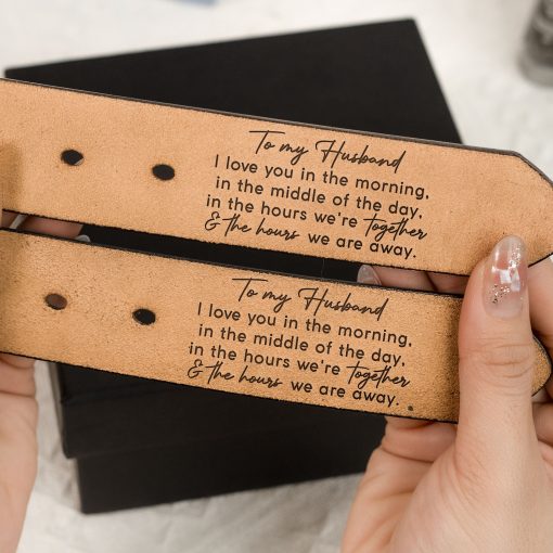 I Love You Every Day - Personalized Engraved Leather Belt - Image 4