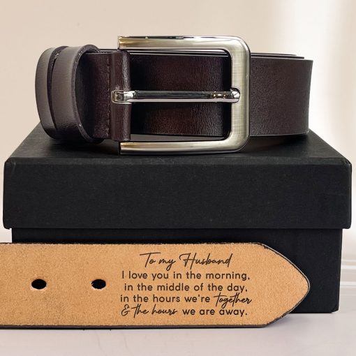 I Love You Every Day - Personalized Engraved Leather Belt - Image 3