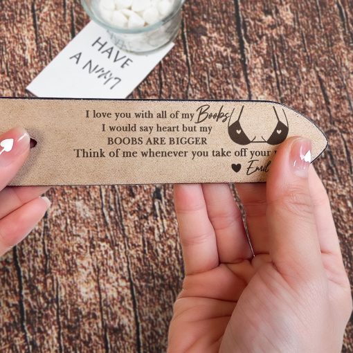 I Love You With All Of My Boobs - Personalized Engraved Leather Belt - Image 2