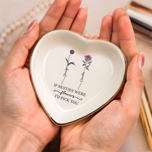 If Besties Were Flowers I'd Pick You - Custom Birth Flower - Personalized Ring Dish - Image 3