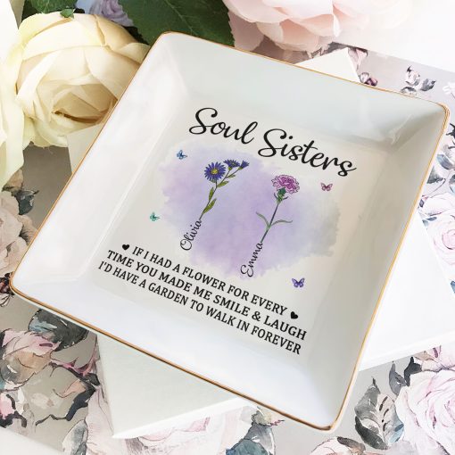 If I Had A Flower For Every Time You Made Me Smile - Personalized Jewelry Dish - Image 2