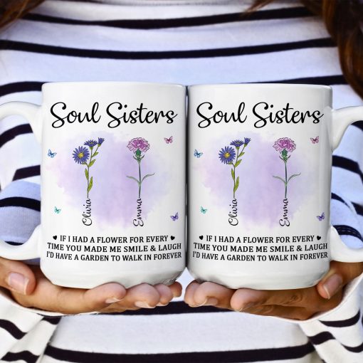 If I Had A Flower For Every Time You Made Me Smile - Personalized Mug - Image 5